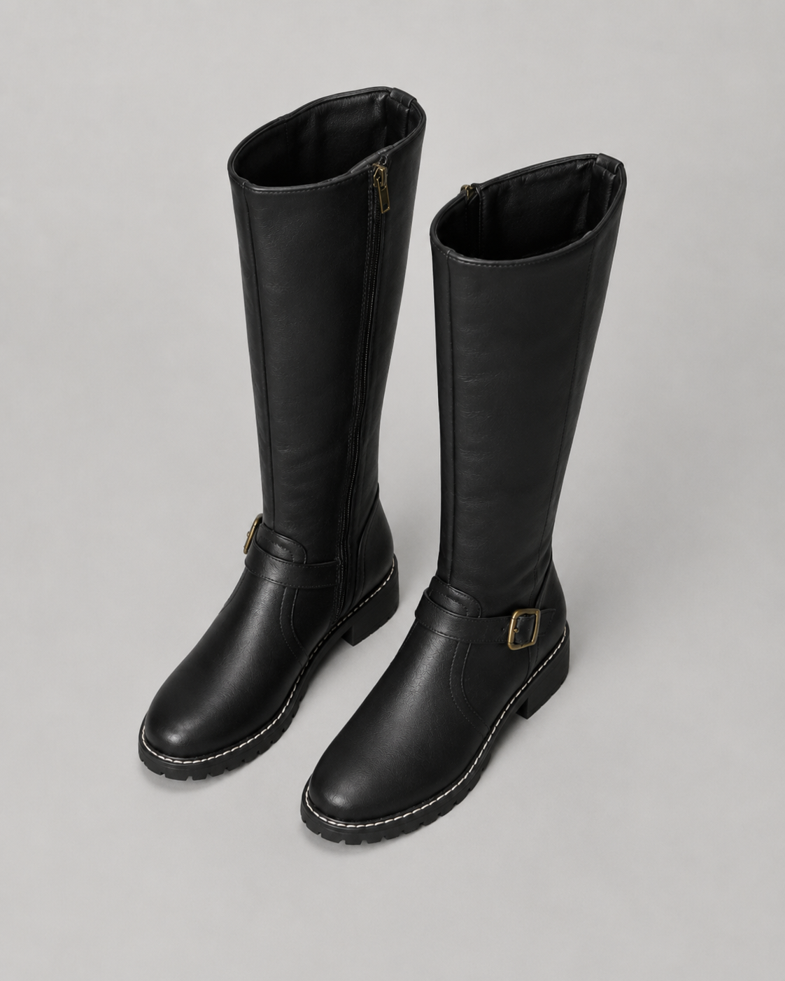 Women's Knee High Boots - Buckle Detail Tall Boots