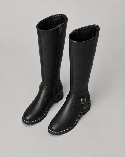 Women's Knee High Boots - Buckle Detail Tall Boots