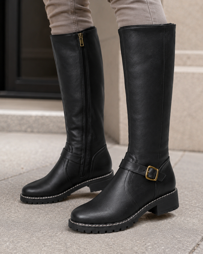 Women's Knee High Boots - Buckle Detail Tall Boots