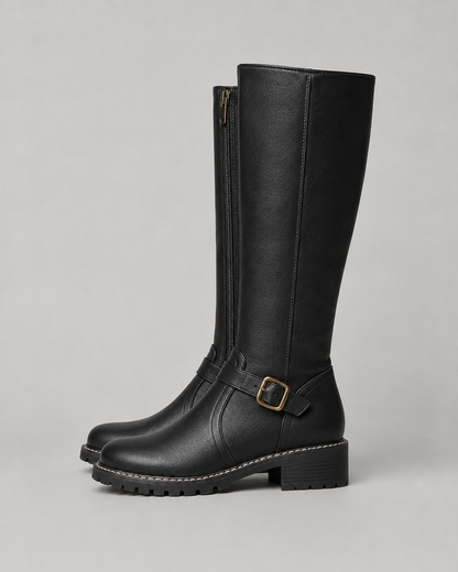 Women's Knee High Boots - Buckle Detail Tall Boots