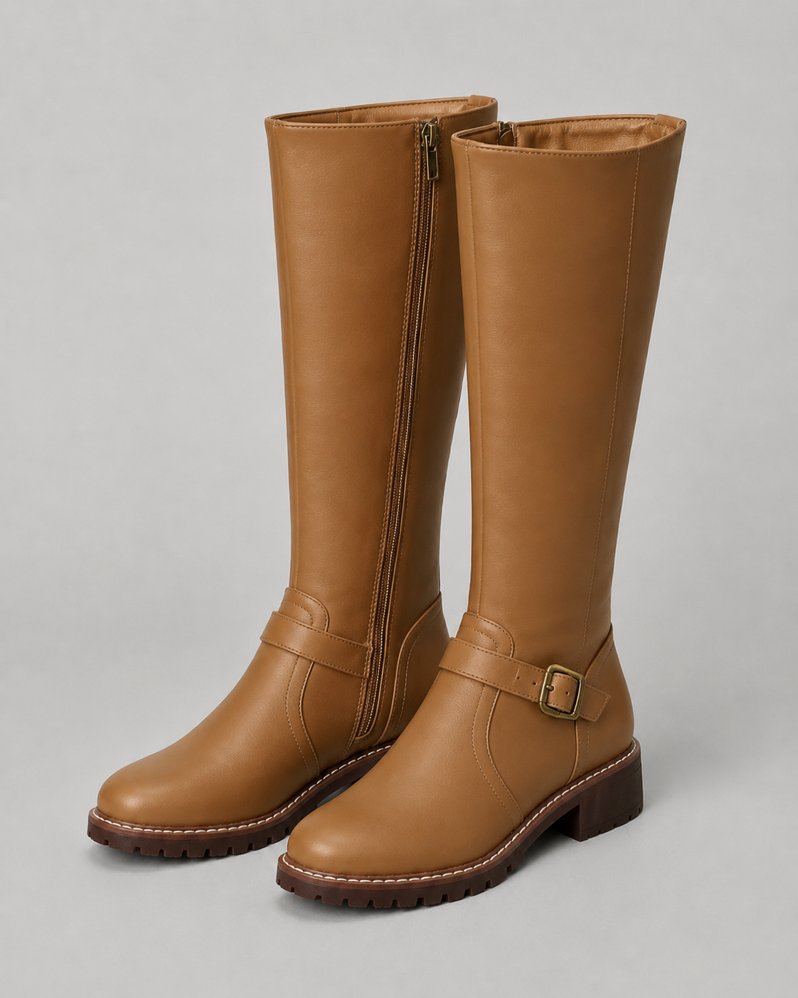 Women's Knee High Boots - Buckle Detail Tall Boots