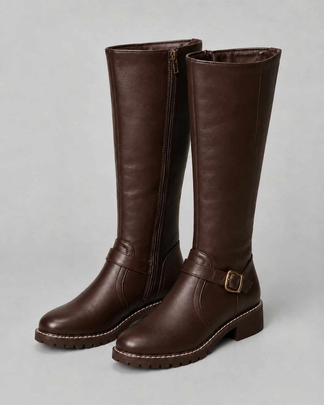 Women's Knee High Boots - Buckle Detail Tall Boots