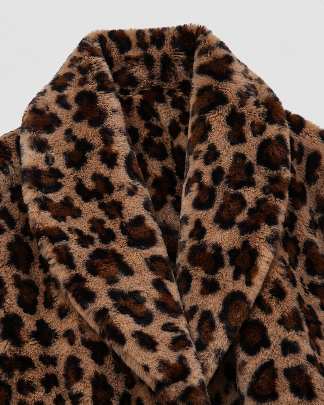 Women's Faux Fur Coat - Leopard Print Longline Winter Coat
