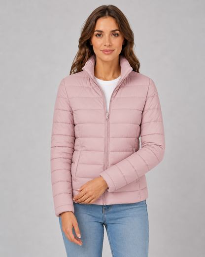 Women's Puffer Jacket - Lightweight Stand Collar Quilted Jacket