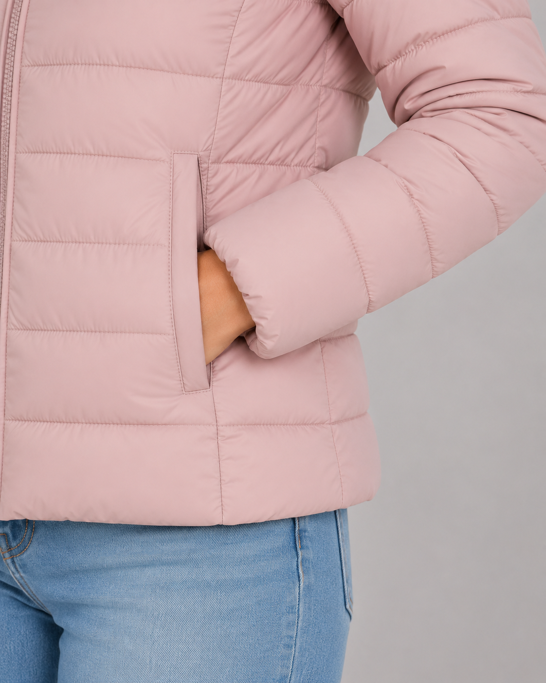 Women's Puffer Jacket - Lightweight Stand Collar Quilted Jacket