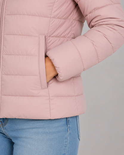 Women's Puffer Jacket - Lightweight Stand Collar Quilted Jacket