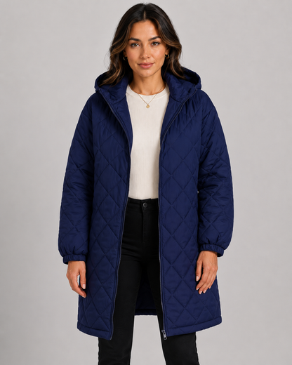 Women's Long Puffer Coat - Quilted Winter Jacket Relaxed Fit