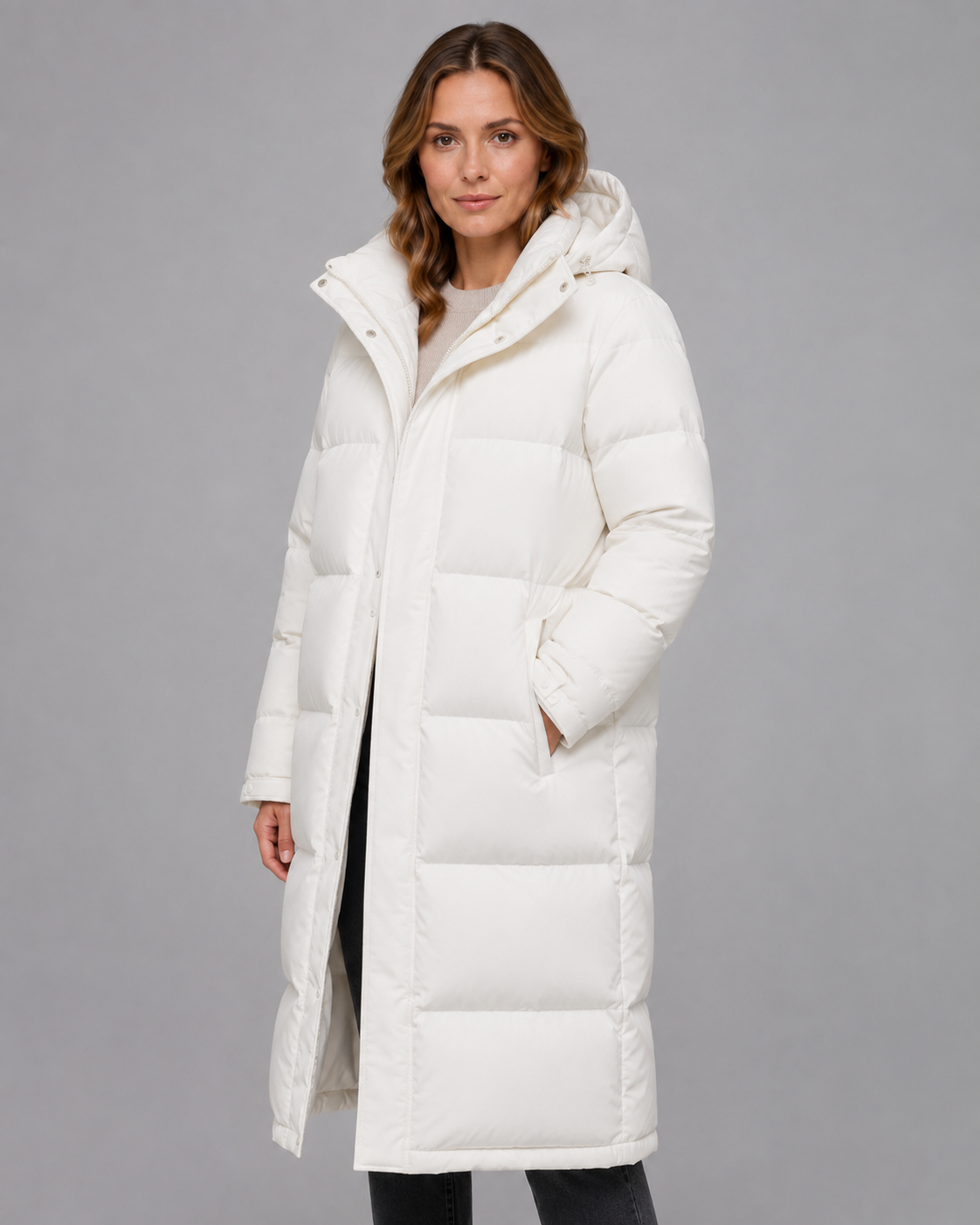 Women's Winter Parka - Longline Hooded Puffer Coat