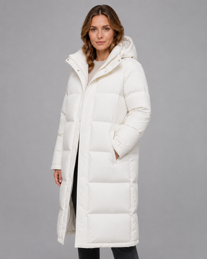 Women's Winter Parka - Longline Hooded Puffer Coat