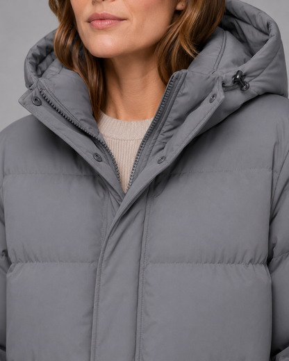 Women's Winter Parka - Longline Hooded Puffer Coat