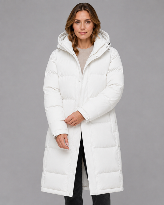 Women's Winter Parka - Longline Hooded Puffer Coat