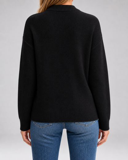 Women's Open Front Cardigan - Knit Long Sleeve Sweater