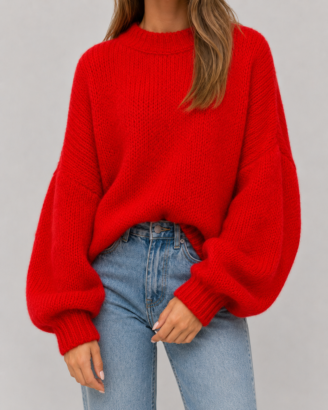 Women's Chunky Knit Sweater - Oversized Relaxed Fit