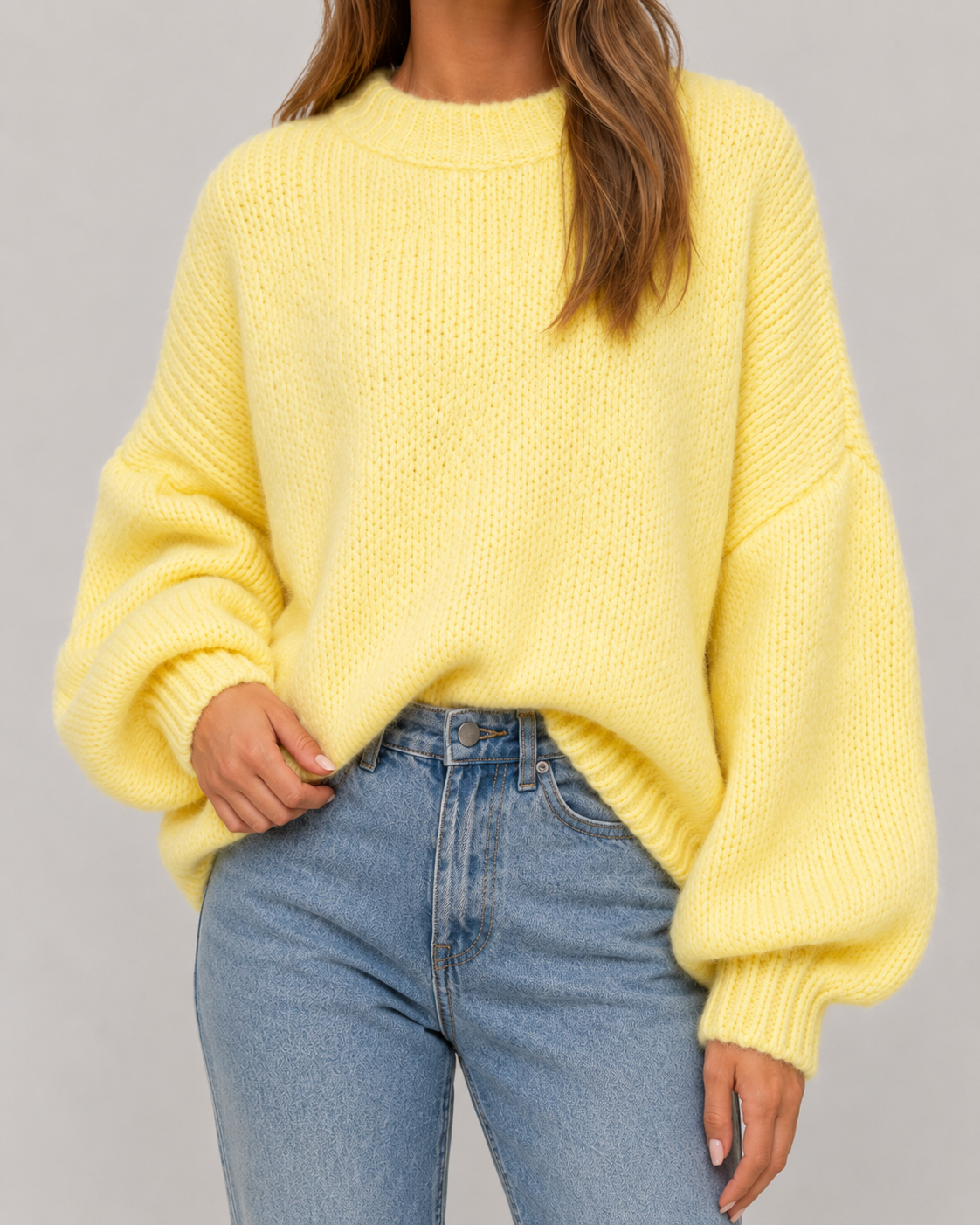 Women's Chunky Knit Sweater - Oversized Relaxed Fit