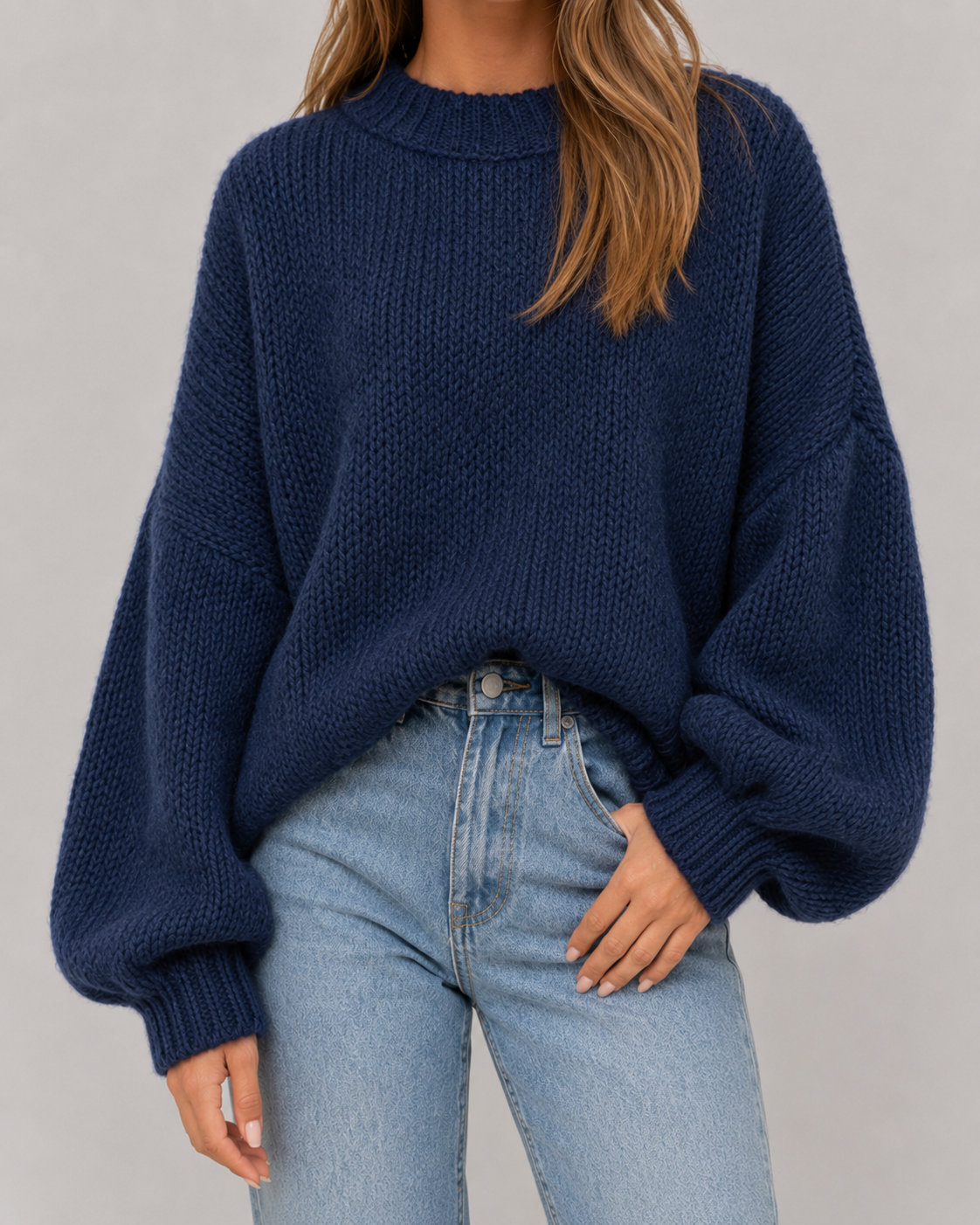 Women's Chunky Knit Sweater - Oversized Relaxed Fit