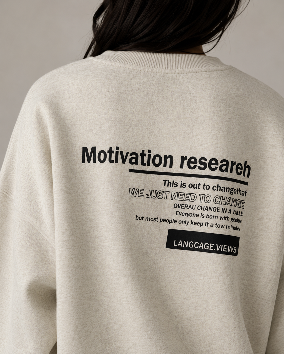 Women's Graphic Sweatshirt - Oversized Drop Shoulder Crew Neck