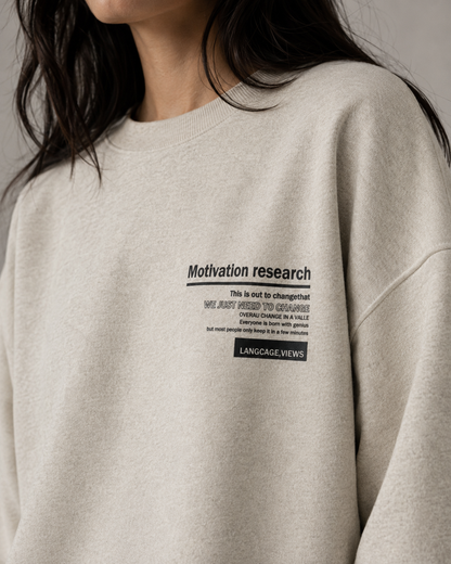 Women's Graphic Sweatshirt - Oversized Drop Shoulder Crew Neck