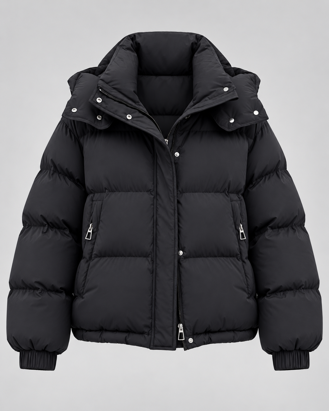 Women's Puffer Jacket - Oversized Hooded Zip Up Winter Coat