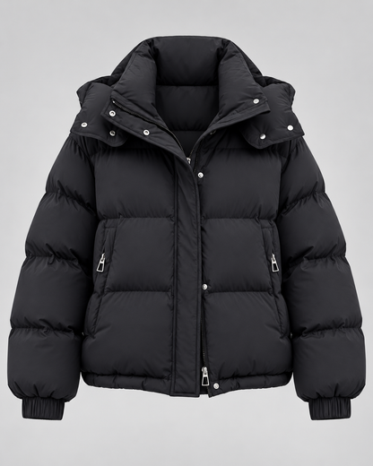 Women's Puffer Jacket - Oversized Hooded Zip Up Winter Coat