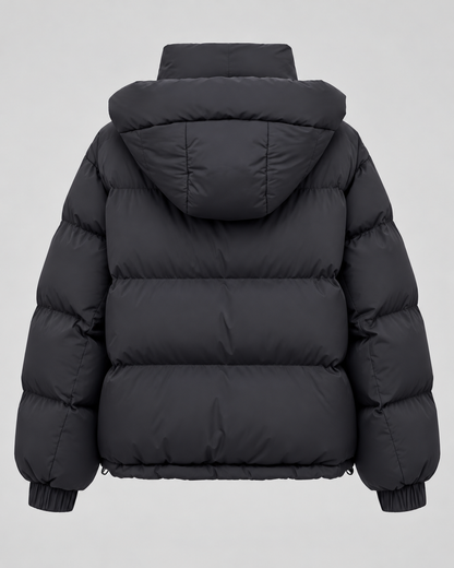 Women's Puffer Jacket - Oversized Hooded Zip Up Winter Coat