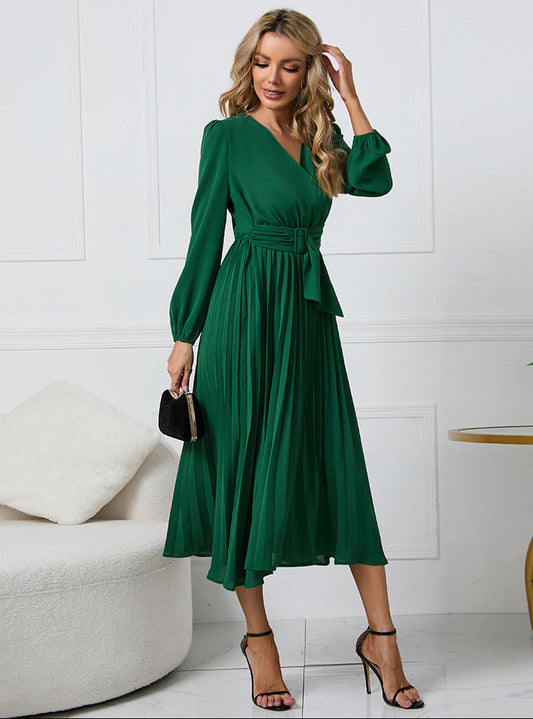 Montrella | Sophisticated Summer Wedding Guest Dress with Belted Waist Design