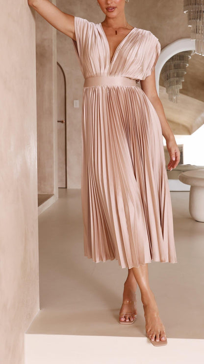 Quenvyn | Pleated Wedding Guest Dress Women Fashion Style