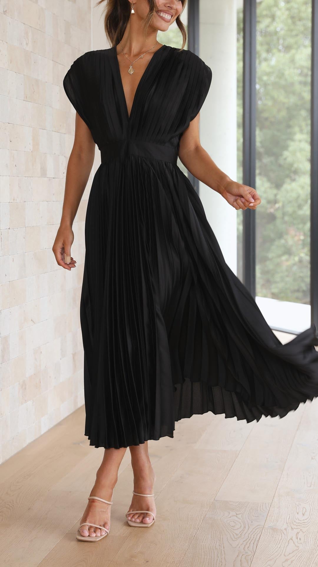 Quenvyn | Pleated Wedding Guest Dress Women Fashion Style