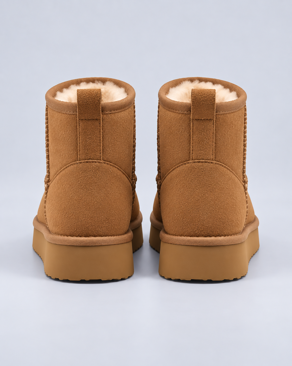 Women's Ankle Boots - Pull On Fleece Lined Platform