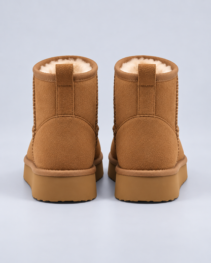 Women's Ankle Boots - Pull On Fleece Lined Platform