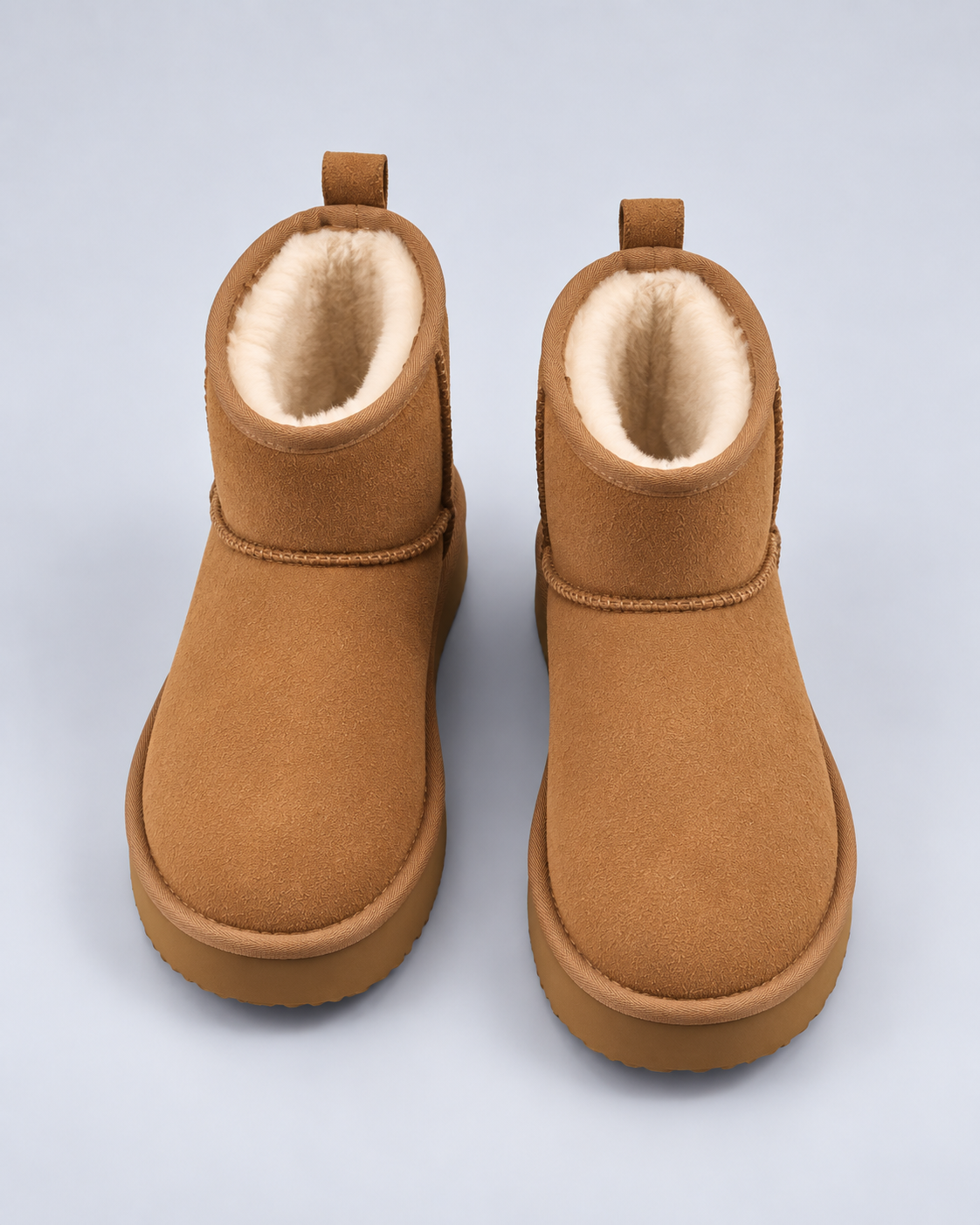 Women's Ankle Boots - Pull On Fleece Lined Platform