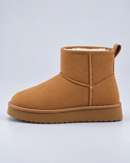Women's Ankle Boots - Pull On Fleece Lined Platform