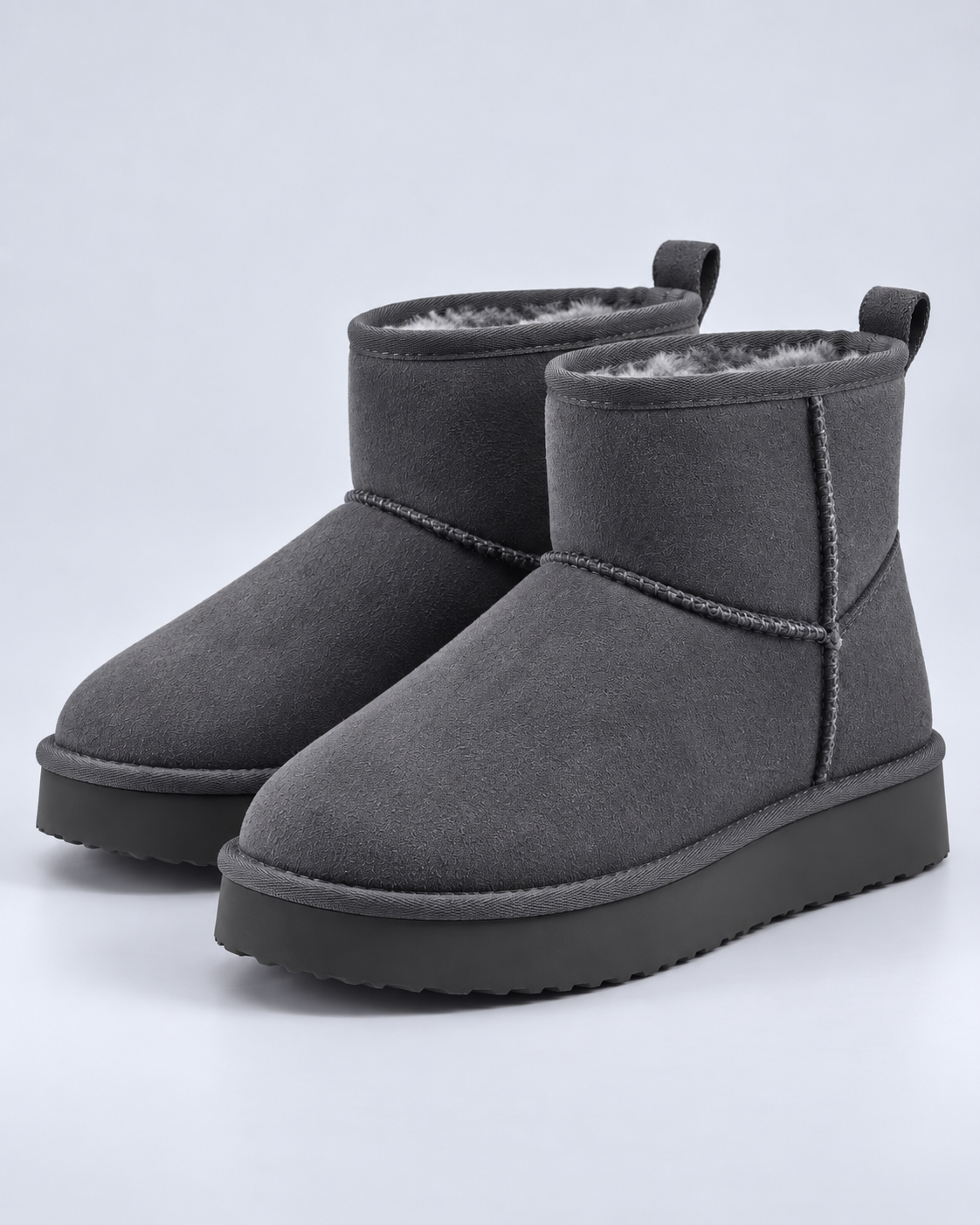 Women's Ankle Boots - Pull On Fleece Lined Platform
