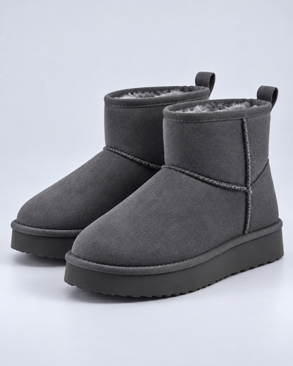 Women's Ankle Boots - Pull On Fleece Lined Platform