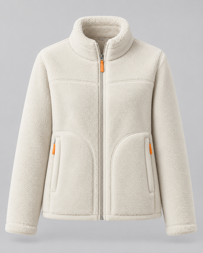 Women's Sherpa Fleece Jacket - Zip Up Winter Coat with Pockets