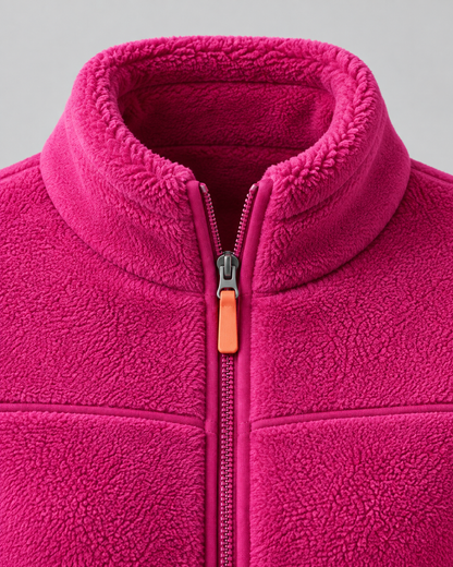Women's Sherpa Fleece Jacket - Zip Up Winter Coat with Pockets
