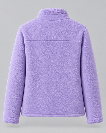 Women's Sherpa Fleece Jacket - Zip Up Winter Coat with Pockets