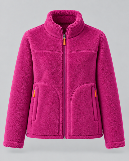 Women's Sherpa Fleece Jacket - Zip Up Winter Coat with Pockets