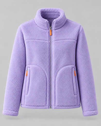 Women's Sherpa Fleece Jacket - Zip Up Winter Coat with Pockets