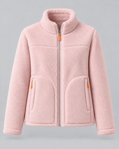 Women's Sherpa Fleece Jacket - Zip Up Winter Coat with Pockets