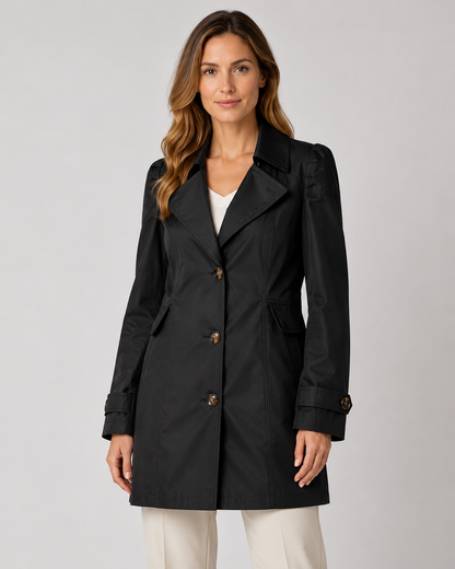 Women's Short Trench Coat - Single Breasted Casual Jacket