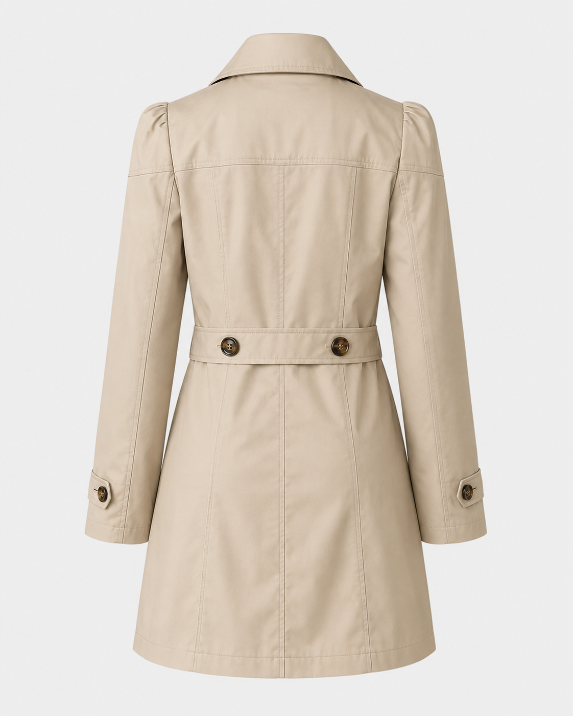 Women's Short Trench Coat - Single Breasted Casual Jacket