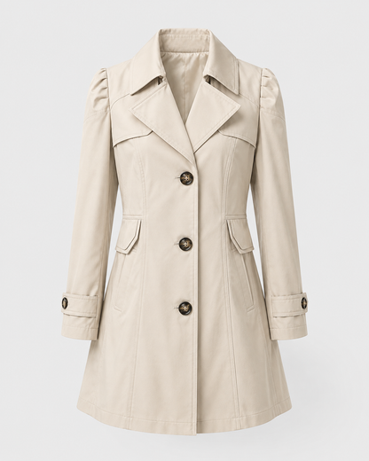 Women's Short Trench Coat - Single Breasted Casual Jacket