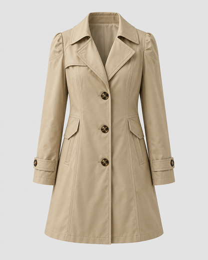 Women's Short Trench Coat - Single Breasted Casual Jacket