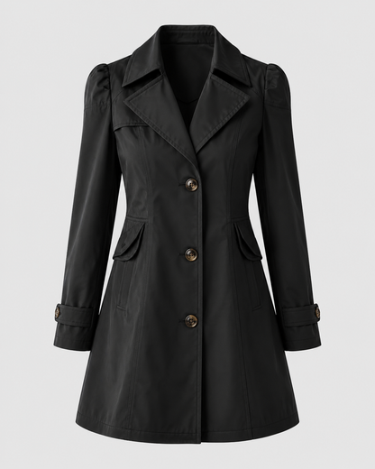 Women's Short Trench Coat - Single Breasted Casual Jacket