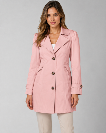 Women's Short Trench Coat - Single Breasted Casual Jacket