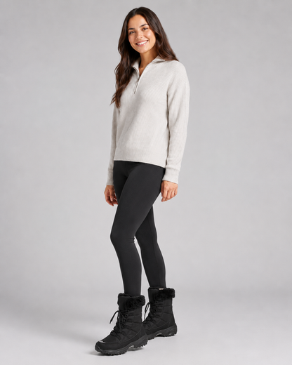 Women's Snow Boots - Quilted Lace Up Faux Fur Cuff