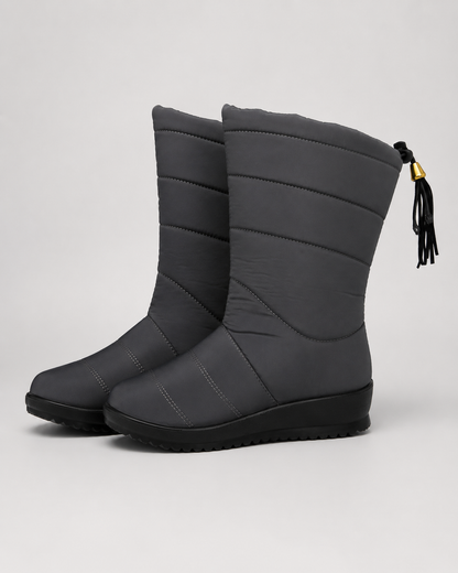 Women's Snow Boots - Quilted Padded Mid Calf Boots