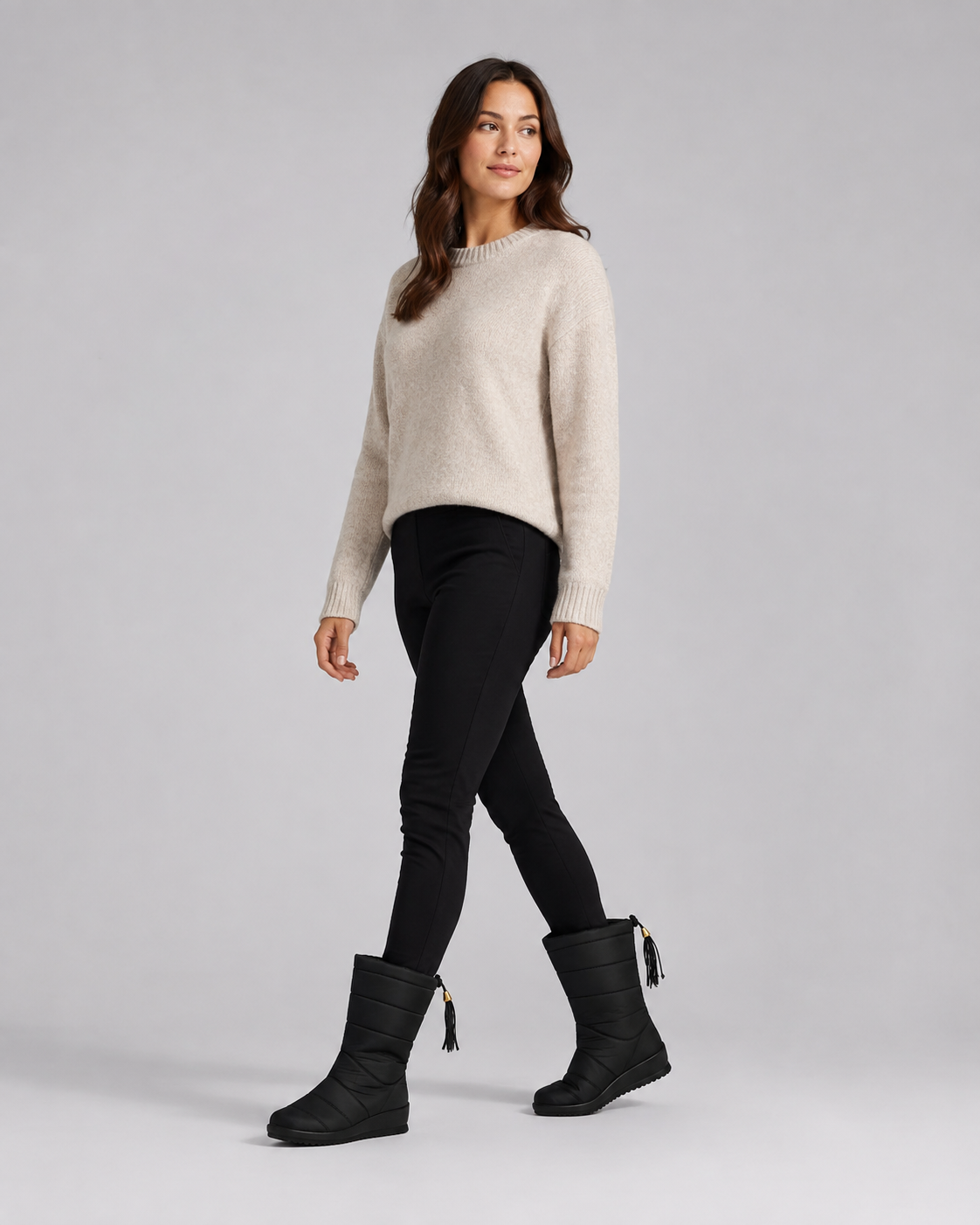Women's Snow Boots - Quilted Padded Mid Calf Boots