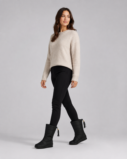 Women's Snow Boots - Quilted Padded Mid Calf Boots