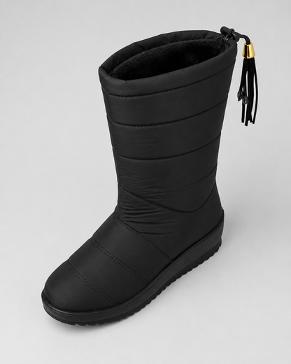 Women's Snow Boots - Quilted Padded Mid Calf Boots
